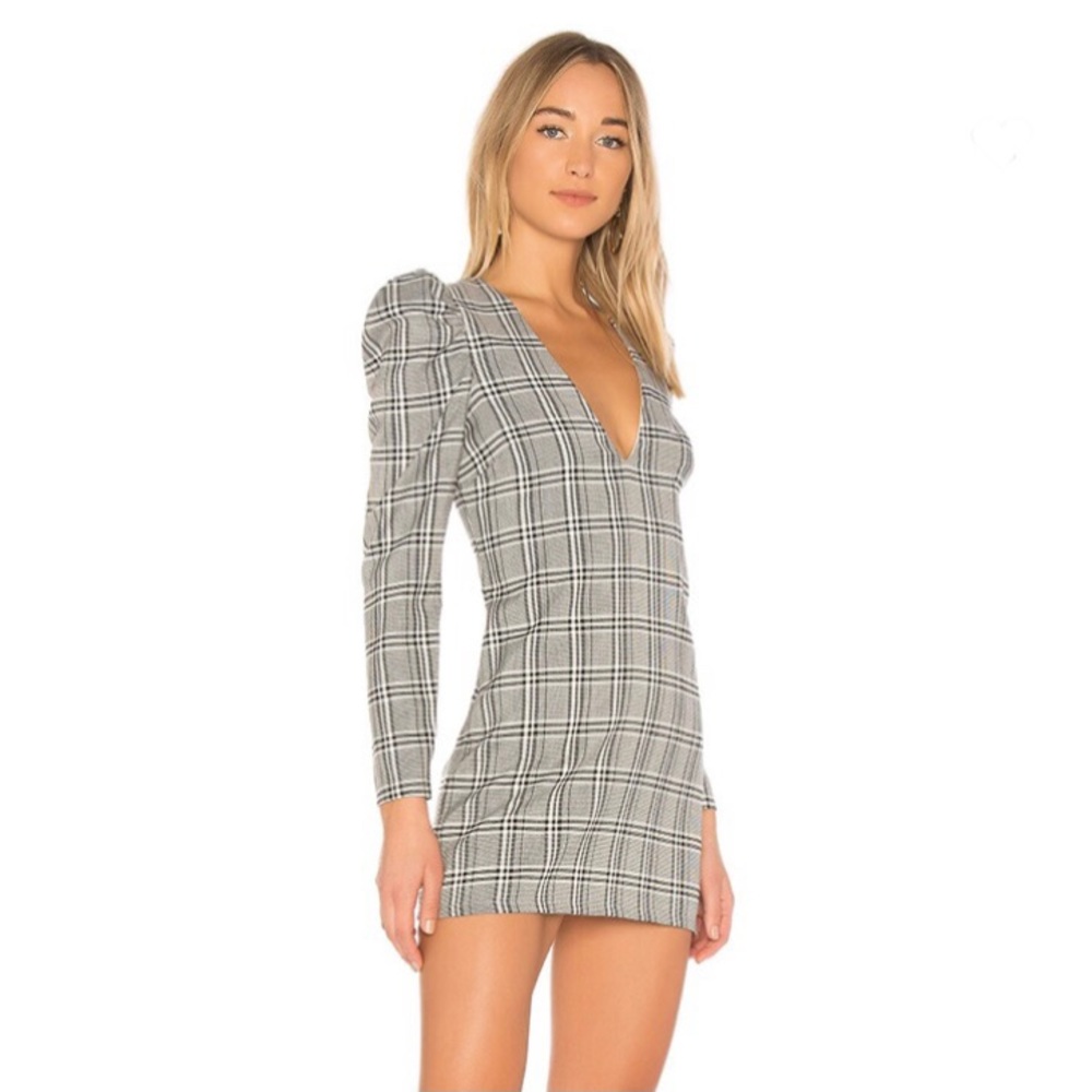 NEW LOVERS + FRIENDS PLAID PRINT MINI DRESS - Picture 4 of 8